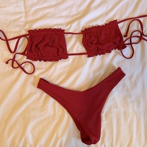 SHEIN Bandeau Ruched Bikini